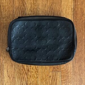 Coach Black Embossed Toiletry Bag